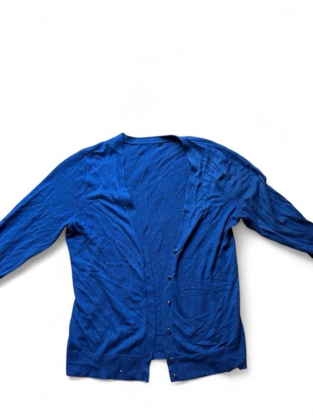 New York & Company Royal Blue Women's Button-Front Cardigan